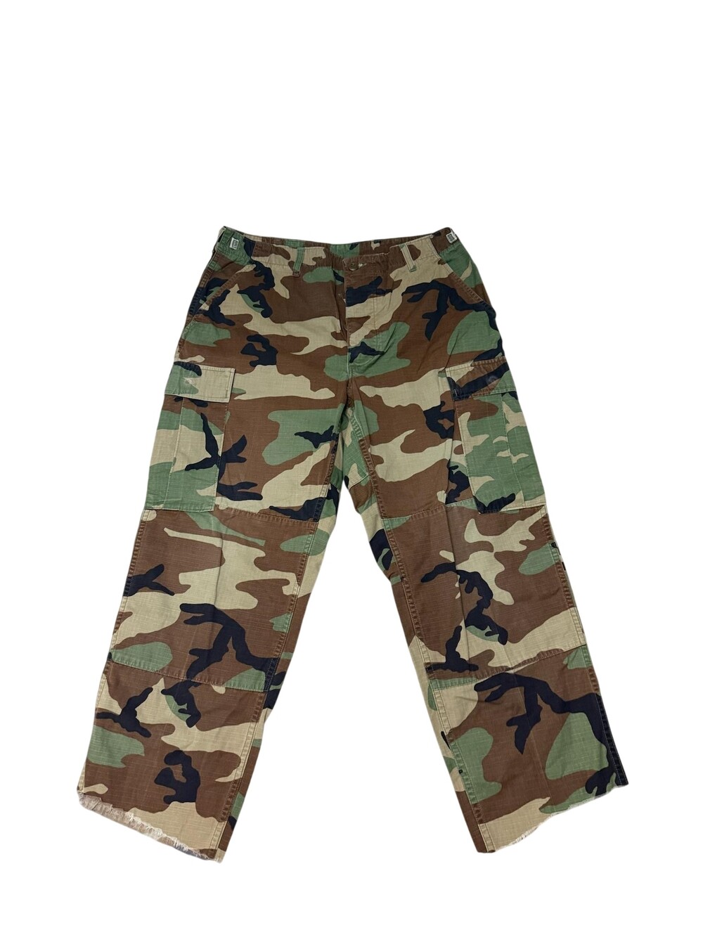 Military Issue Cargo Pants Mens 34x28 Green Woodland Camo Ripstop BDU Army